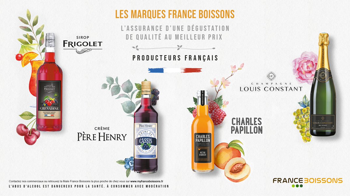 marques_france_boissons Frigolet, père Henry, Louis Constant, Charles Papillons, marques distributeur France Boissons